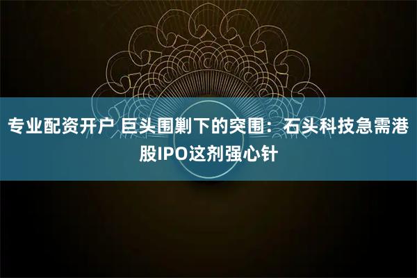 专业配资开户 巨头围剿下的突围：石头科技急需港股IPO这剂强心针